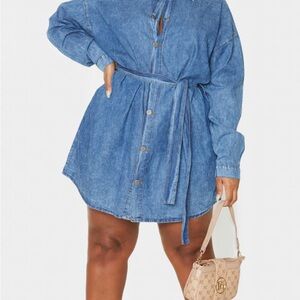 PrettyLittleThing Light Blue Denim Shirt Dress